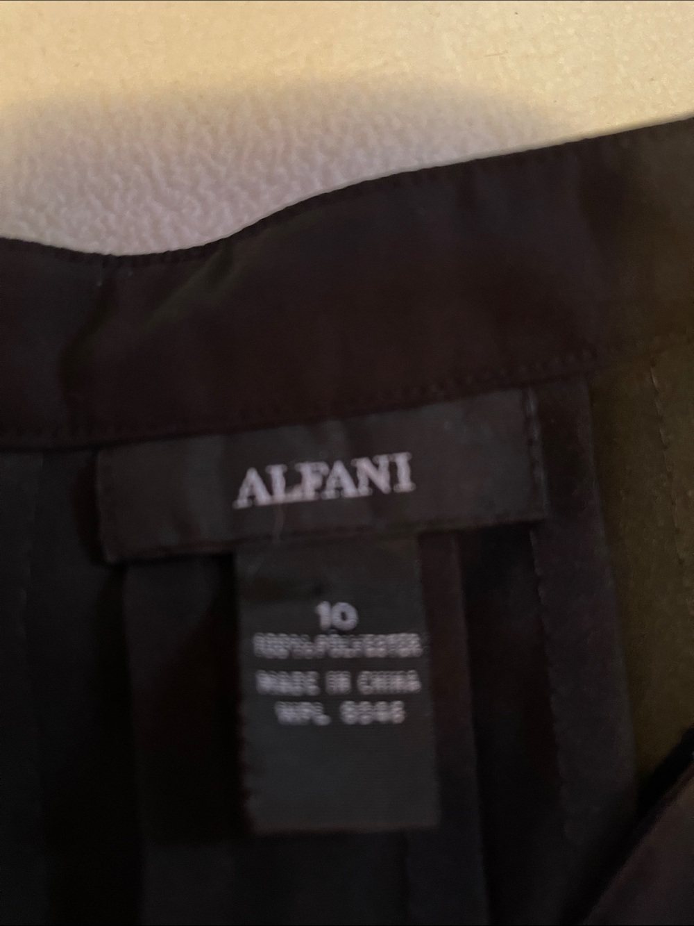 Alfani Black Green Cream Striped Button-Down Blouse - Picture 2 of 7